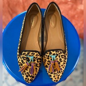 Hush Puppies Bounce: Leopard Print Fur Flats with Tassles